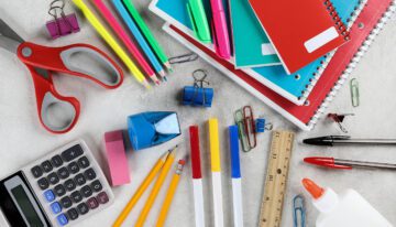 school supplies laying on the table