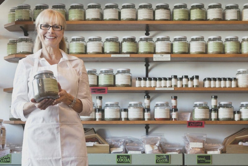 Woman who owns a spices business