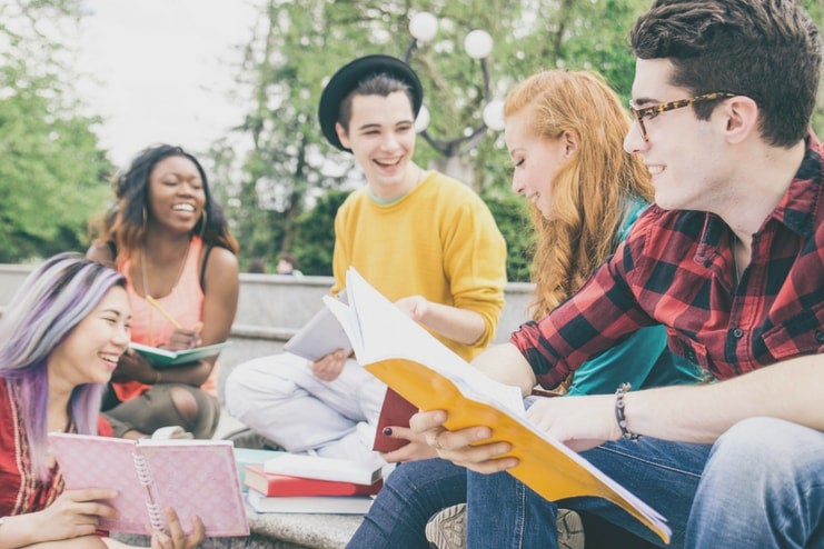 Group of students studying