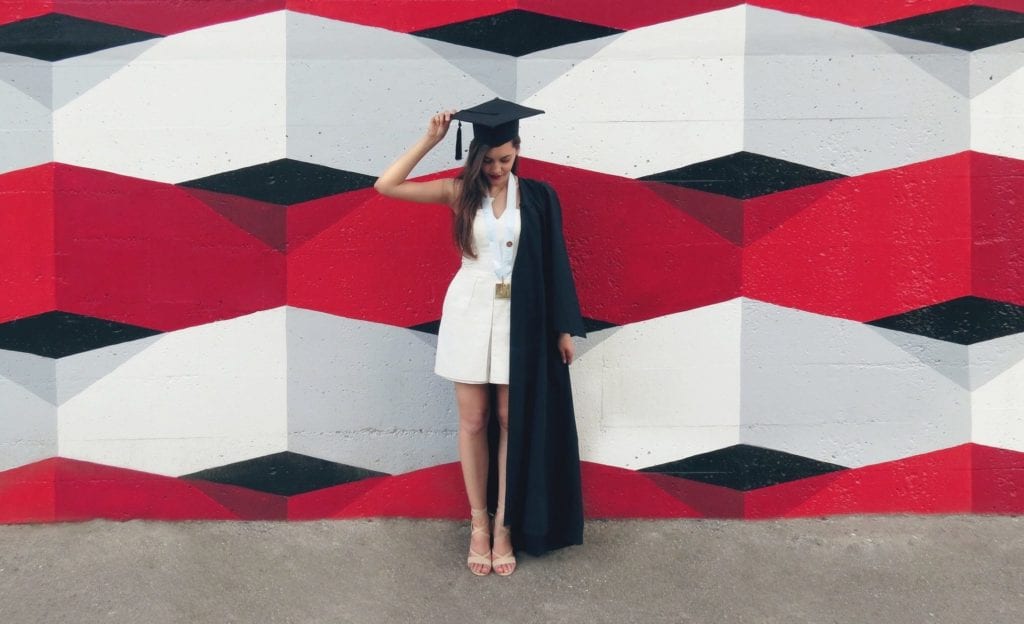 Girl on her graduation day