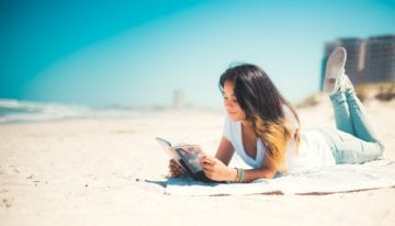 Young woman studying for college