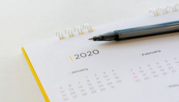 calendar representing important financial dates in 2020