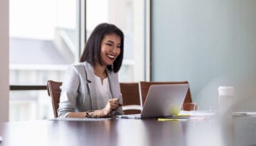 Woman checking her credit score