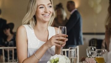 Woman enjoying a wedding