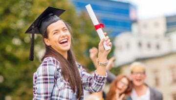 Woman with an MBA smiling