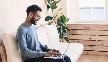 Man using laptop