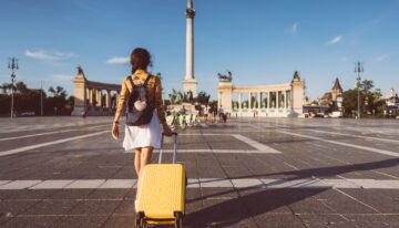 Young woman traveling