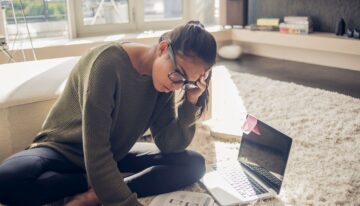 woman researching college tuiton