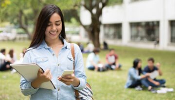 Female student on university campus