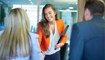 Young girl interviewing for an internship