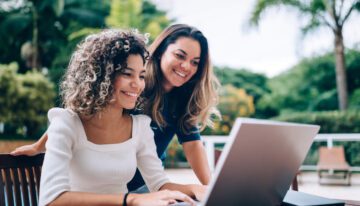 young female student completing student loan certification