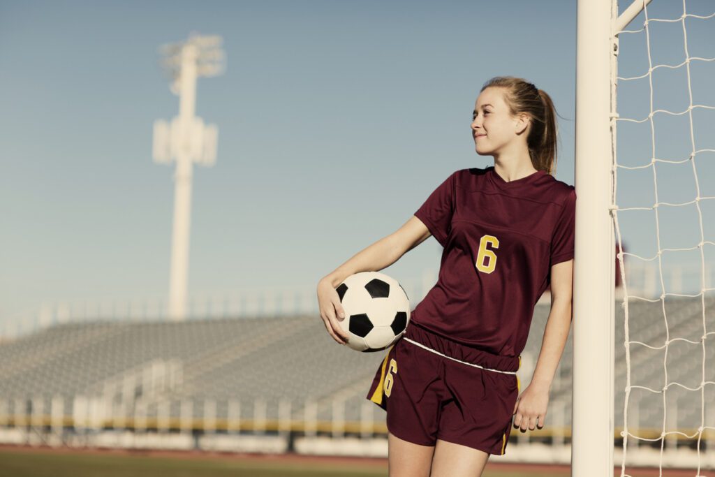 A teenage soccer player dreams of being successful at her sport.
